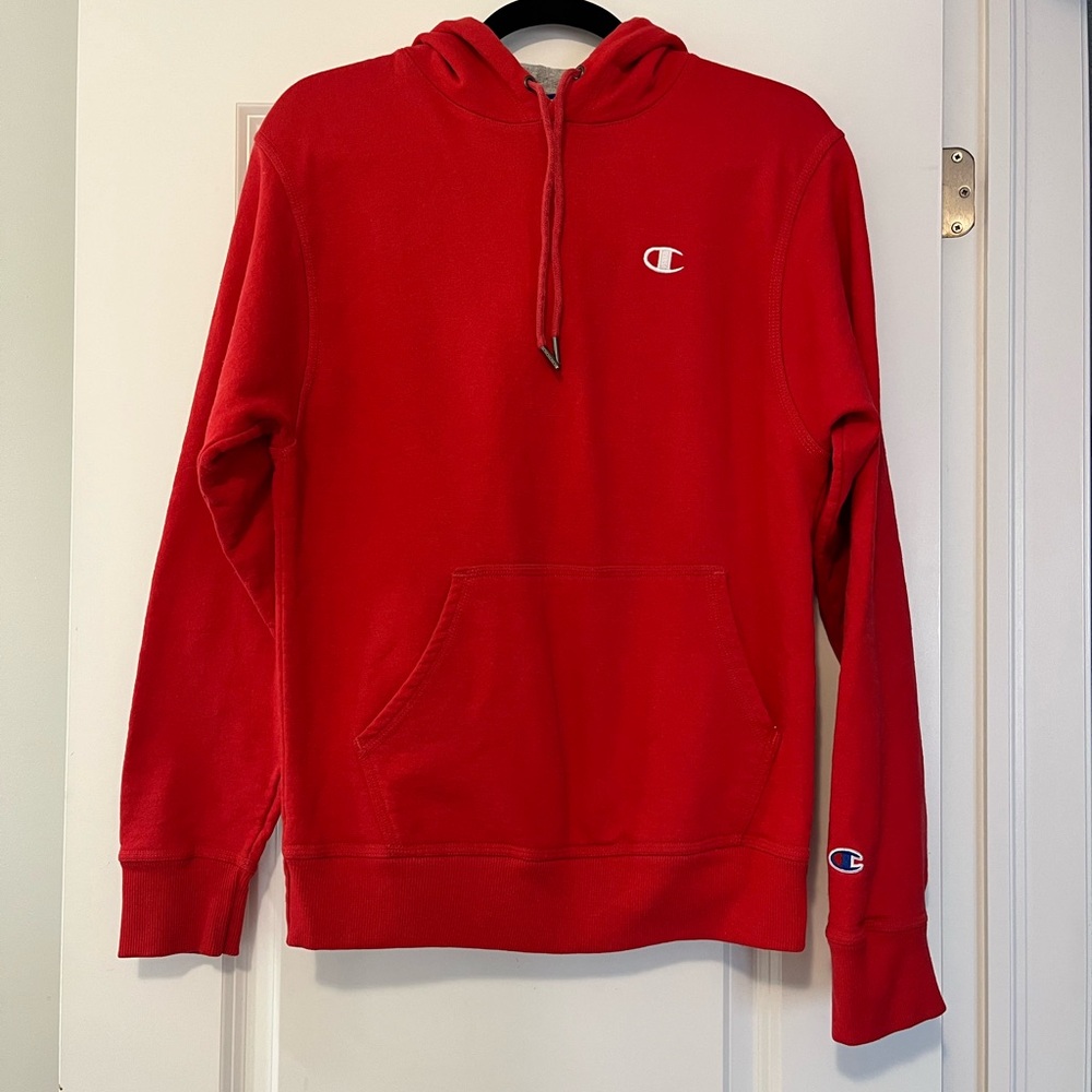 Mens Red Champion Hoodie